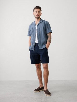 Standard-Fit Textured Resort Shirt | Banana Republic Factory