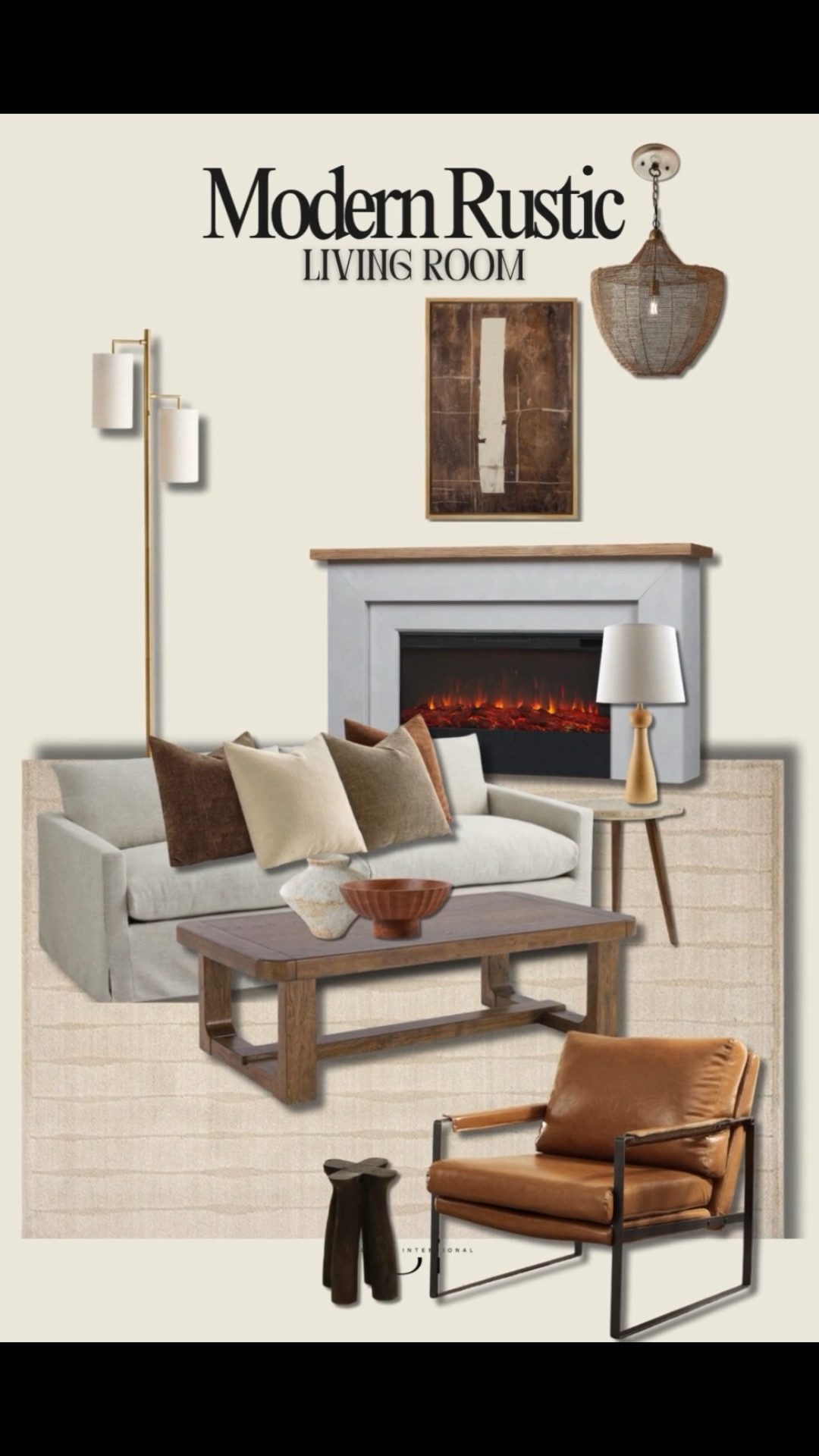 This cozy living room is all about mixing warm tones and soft textures. The caramel leather chair adds the perfect pop against the neutral sofa, while the electric fireplace makes it feel extra inviting. It’s modern rustic without trying too hard—and every piece is totally shoppable!


#LTKHome