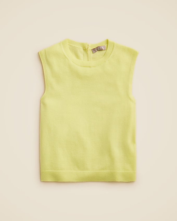 Featherweight cashmere-blend cropped sweater shell | J. Crew US