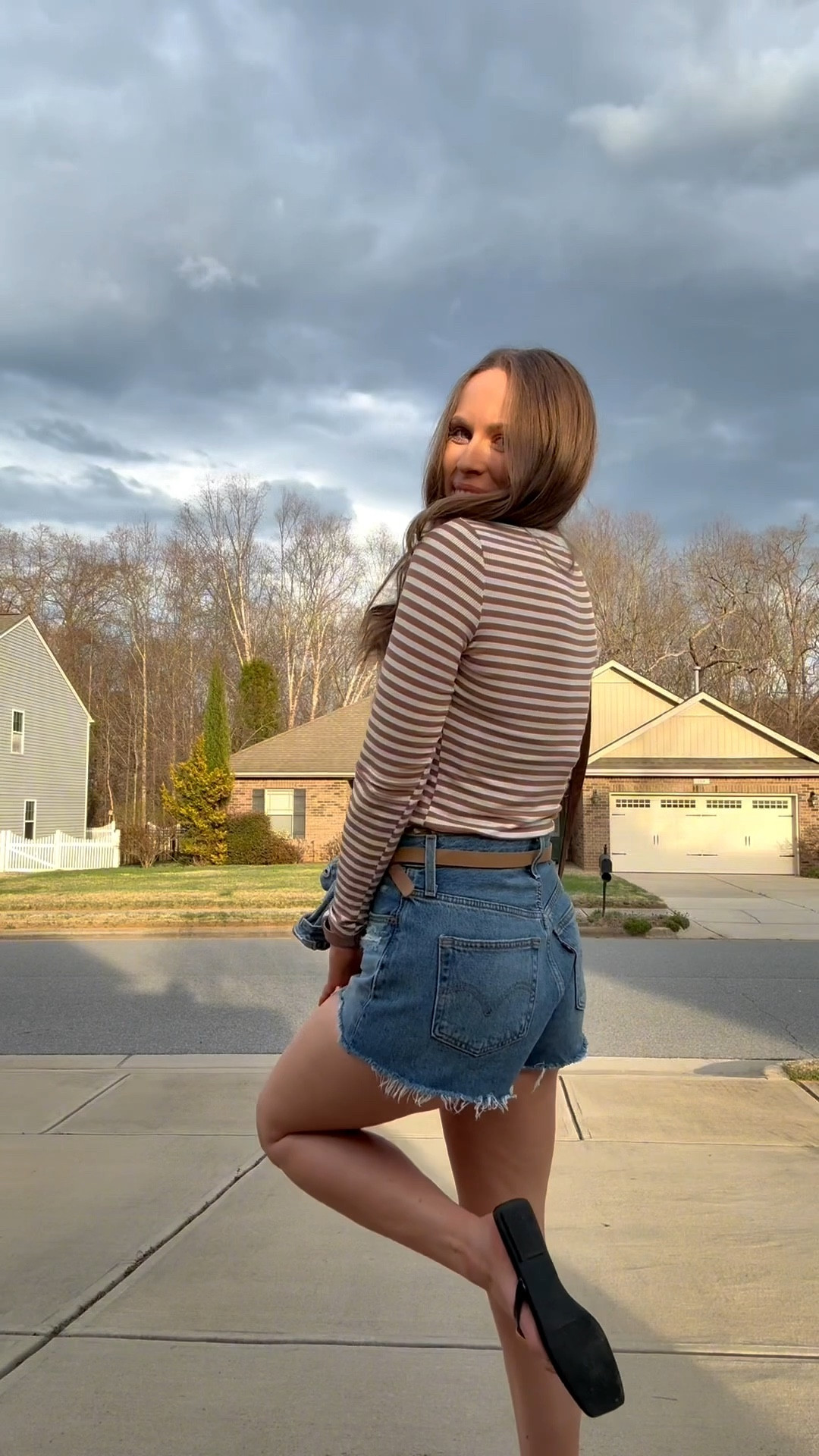 Casual outfit idea 🤎

Brown striped shirt, long sleeve shirt, denim jacket, denim shorts, jean shorts, black sandals, Amazon fashion 

#LTKootd #LTKgrwm #LTKSpringSale