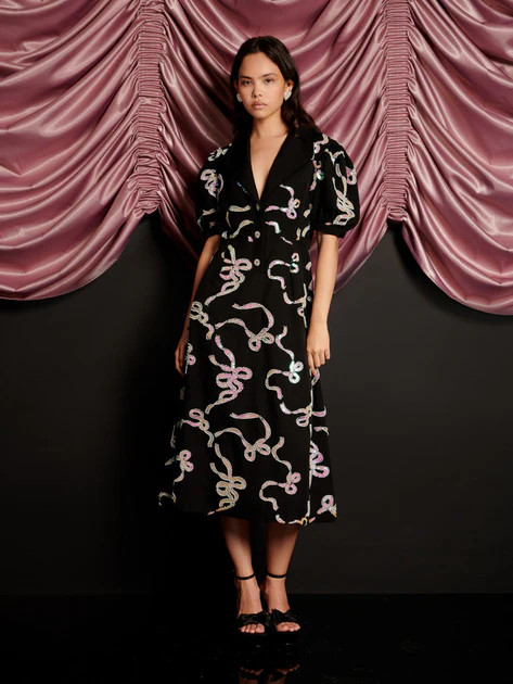 Ripple Bow Embellished Midi Dress | Sister Jane (UK)