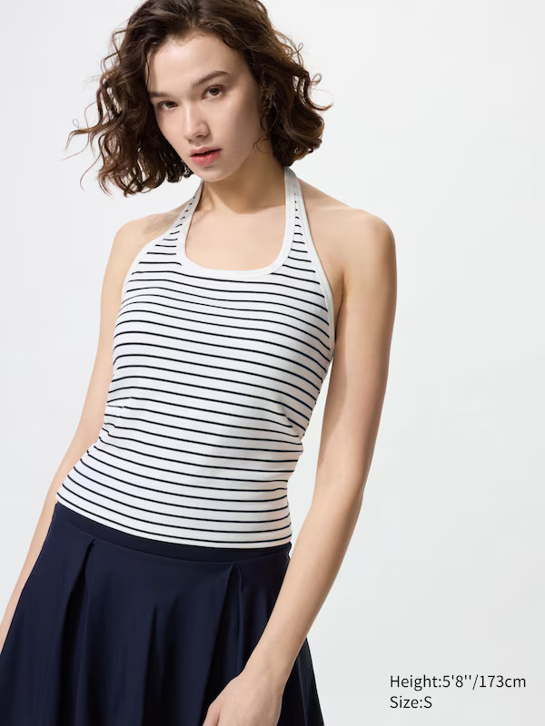 Open Back Halter Neck Bra Top | UNIQLO (UK)