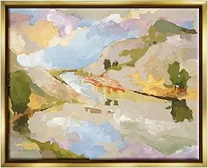 Stupell Industries Abstract Mountain Reflection Painting Floating Framed Wall Art, Design by Trev... | Amazon (US)