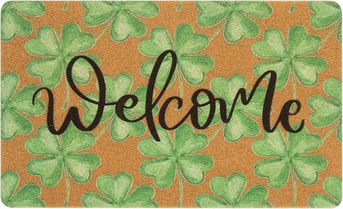 St. Patrick's-Day-Welcome-Doormats Outdoor-Entrance Lucky Shamrock Front Door Mat for St. Patrick... | Amazon (US)