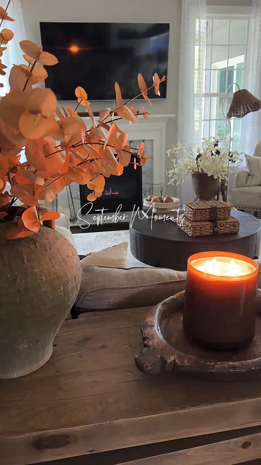 September Moments

Ottomans, console table, brown case, toasted eucalyptus, brass canister, matches, bells with stands, vintage wood bowl, plum garland, clear glass cylinder, flameless candles, floor lamp with woven shade, floral throw blanket, woven storage boxes, throw pillows, wood dough bowl, dried hydrangeas, fur throw, 100 oz candle, cooling comforters

#LTKstorytime #LTKSeasonal #LTKHome