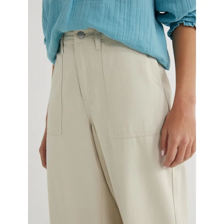 Time and Tru Women's Cropped Wide Leg Pants, Inseam 24", Sizes 2-20 - Walmart.com | Walmart (US)