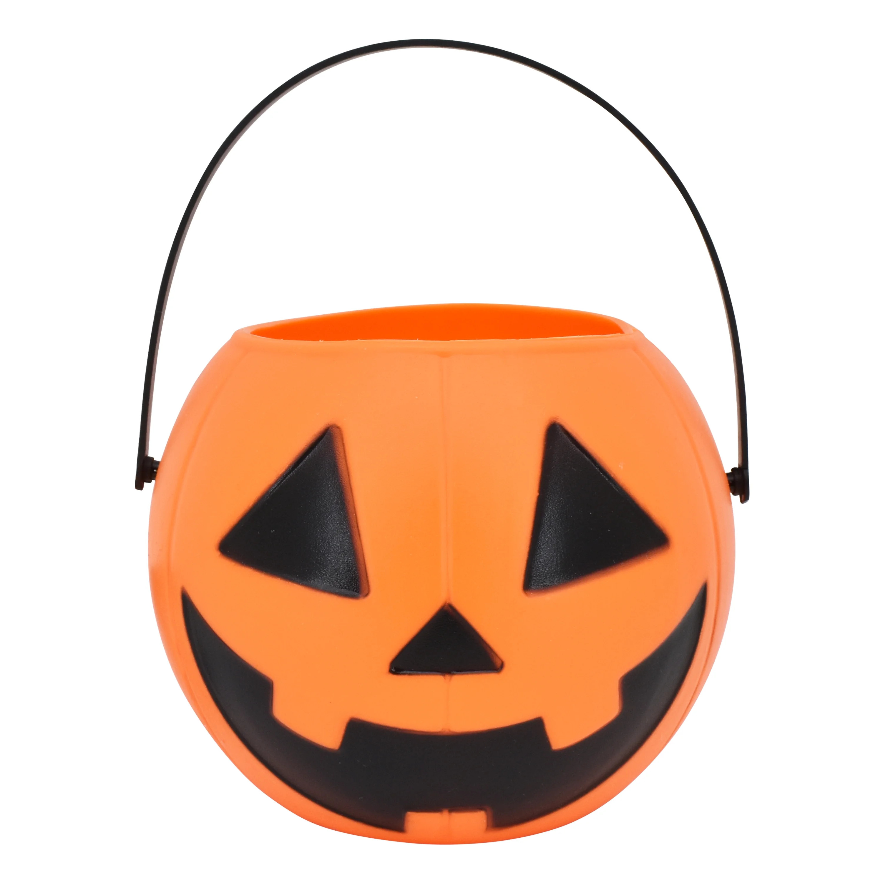 Halloween Orange Jack-o'-Lantern Mini Plastic Pail, Trick-or-Treat Bucket, by Way To Celebrate | Walmart (US)