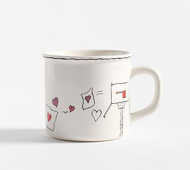 Peanuts Snoopy™ Hearts Stoneware Decal Mug | Pottery Barn (US)