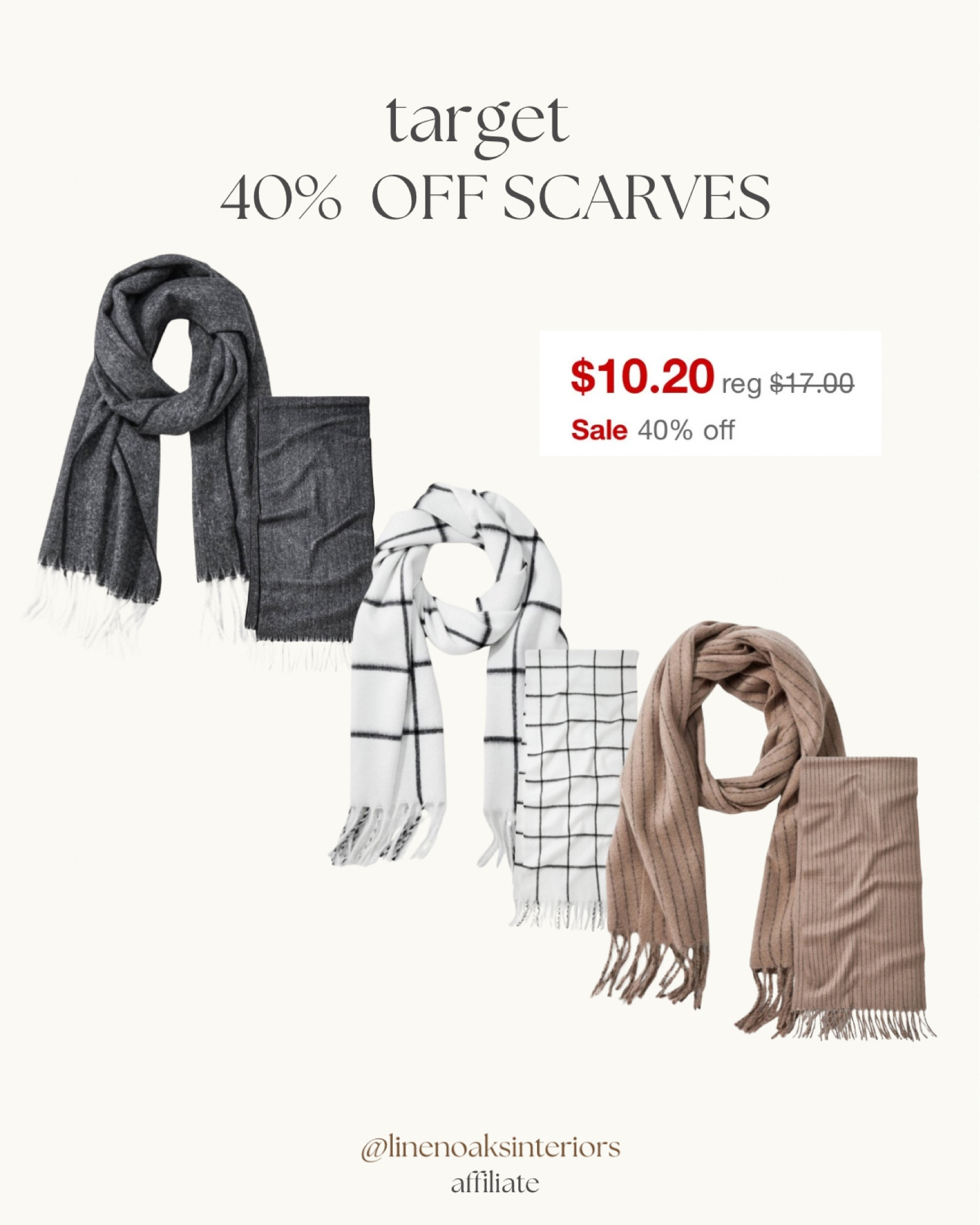 40% off scarves at target today!! Such a great little gift idea too!