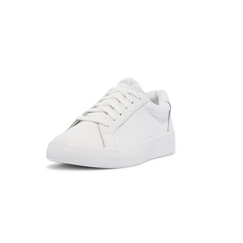 Keds Womens Pursuit Lace Up Sneaker, White Leather, 9.5 Wide US | Amazon (US)