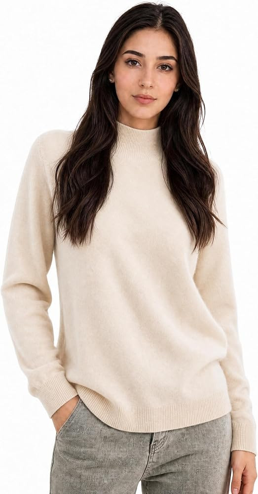 Chanyarn Women's 100% Cashmere Sweater Mock Neck Long Sleeve Warm Leisure 2026 Fall Winter Knit P... | Amazon (US)