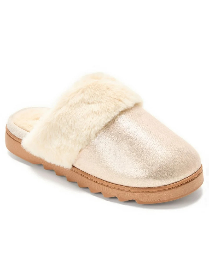 Dearfoams Cozy Comfort Women's Metallic Microsuede Scuff Slippers | Walmart (US)