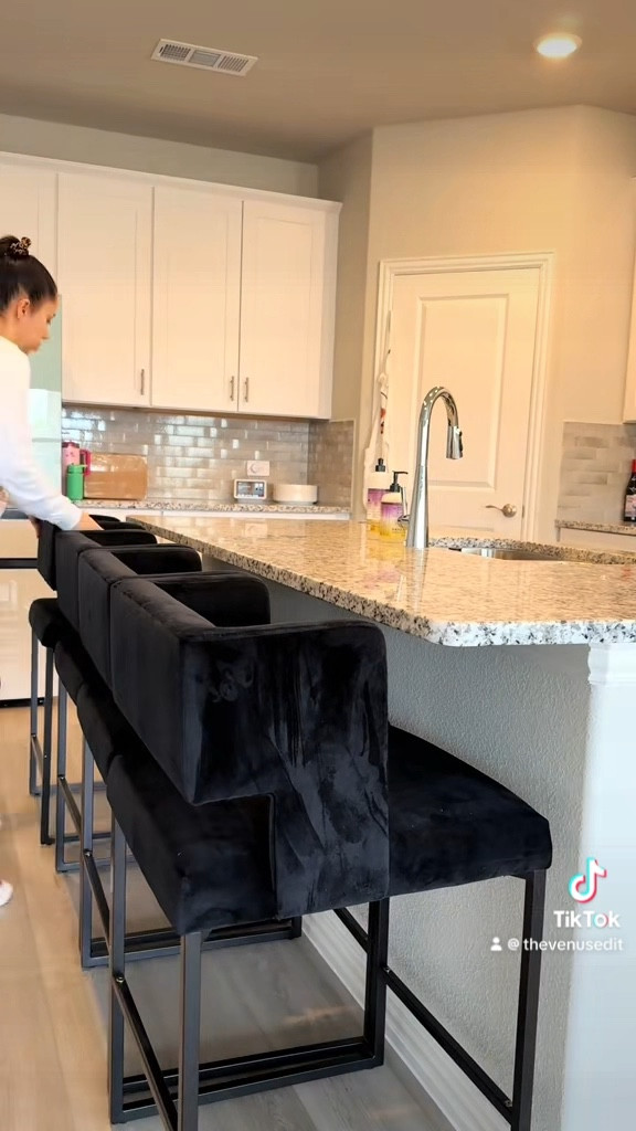 This is Barbie’s dream house — its not Ken’s dream house 😝😂🩷 who makes all the design deceaions in your house? 🏠 🖤 I am obsessed with these barstools. 

#LTKHome #LTKVideo