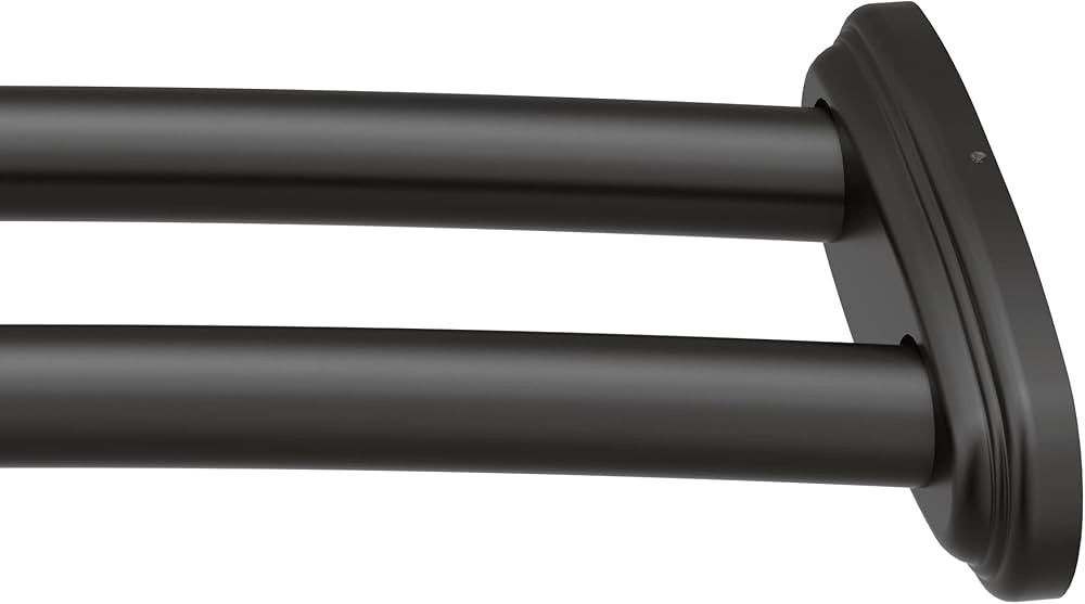 Moen Matte Black Adjustable 57 to 60-Inch Double Curved Shower Rod, Permanent Wall Mounted Shower... | Amazon (US)