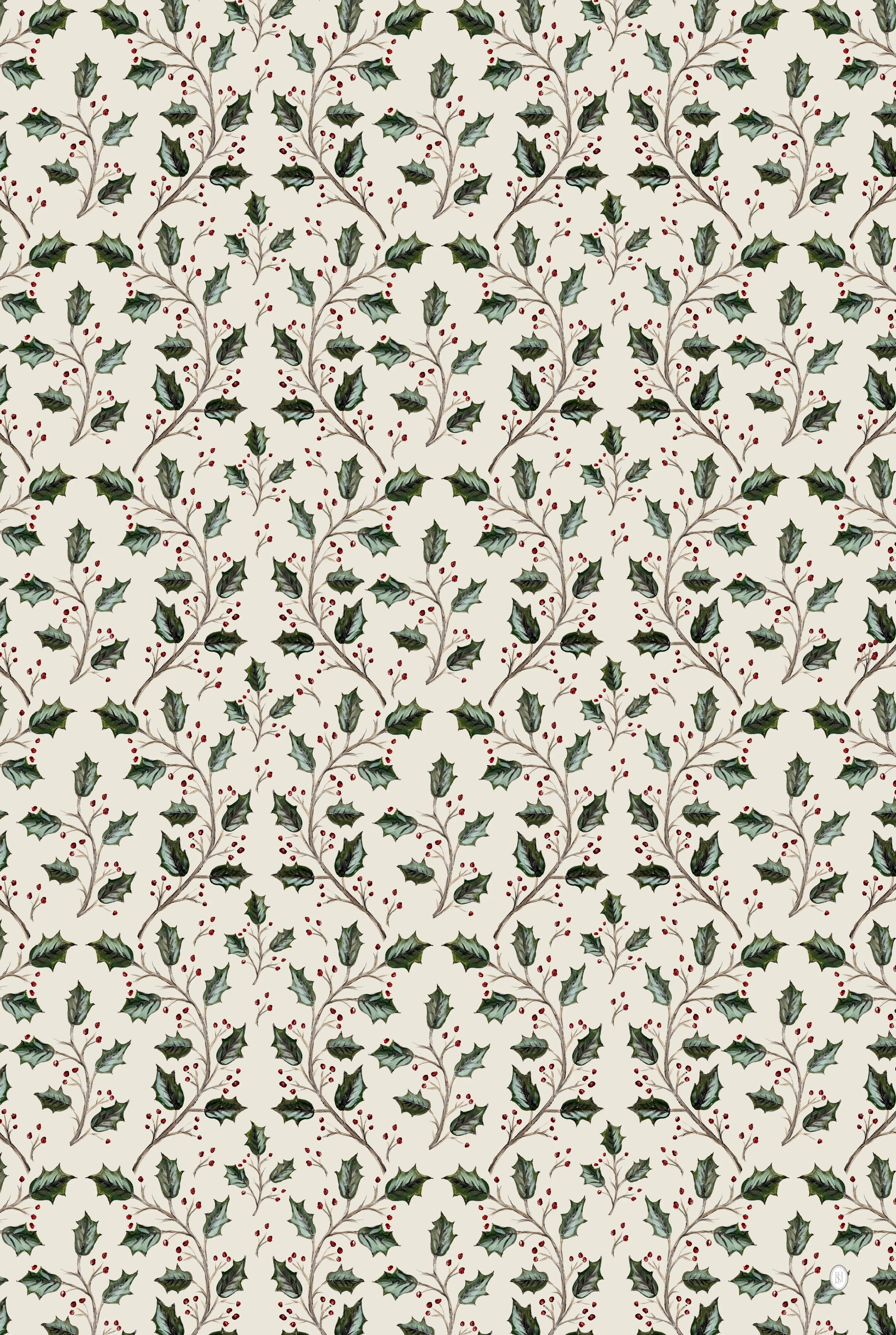 JSH + Whittney Parkinson Holly Wrapping Papers - 4 sheets | JSH Home Essentials