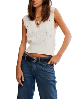 Women's Free People Plumeria Floral Sleeveless V-Neck Sweater Vest | Scheels Sports