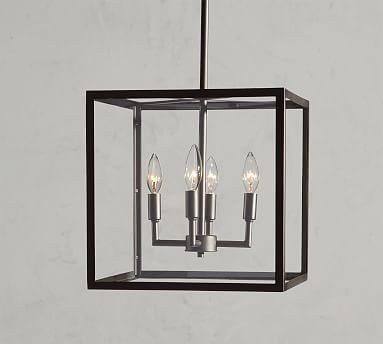 Manor Glass & Iron Square Pendant | Pottery Barn (US)