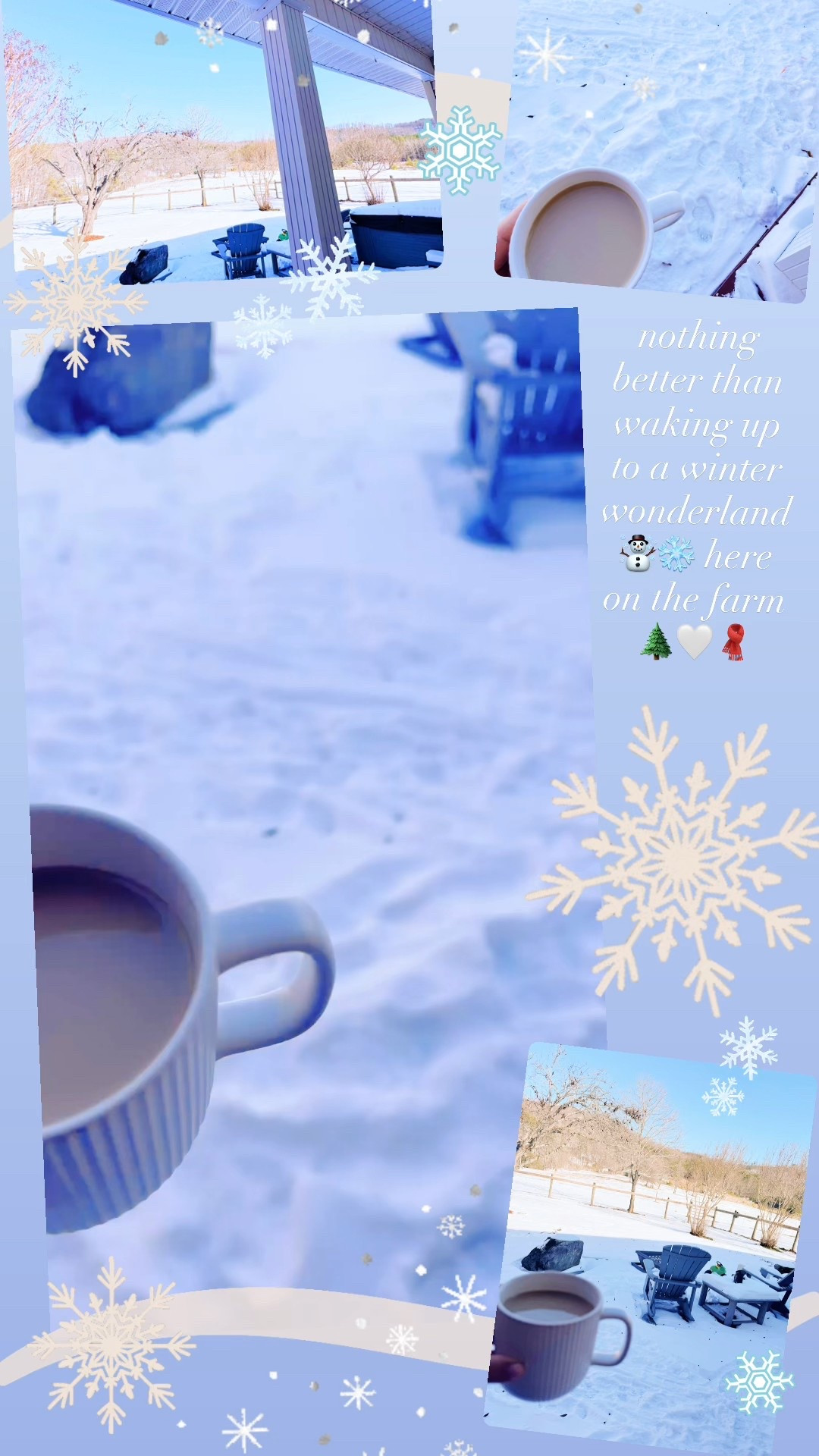 nothing better than waking up to a winter wonderland  ☃️❄️ here on the farm 🌲🤍🧣 & excited for another snow day 🌨️ ahead with all my boys home!! 🏡 