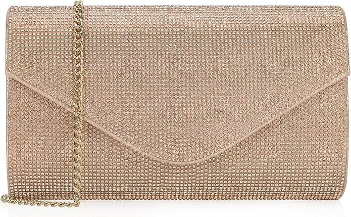 Rhinestone Purse Crystal Clutch for Women Evening Bag Bling Foldover Purse | Amazon (US)