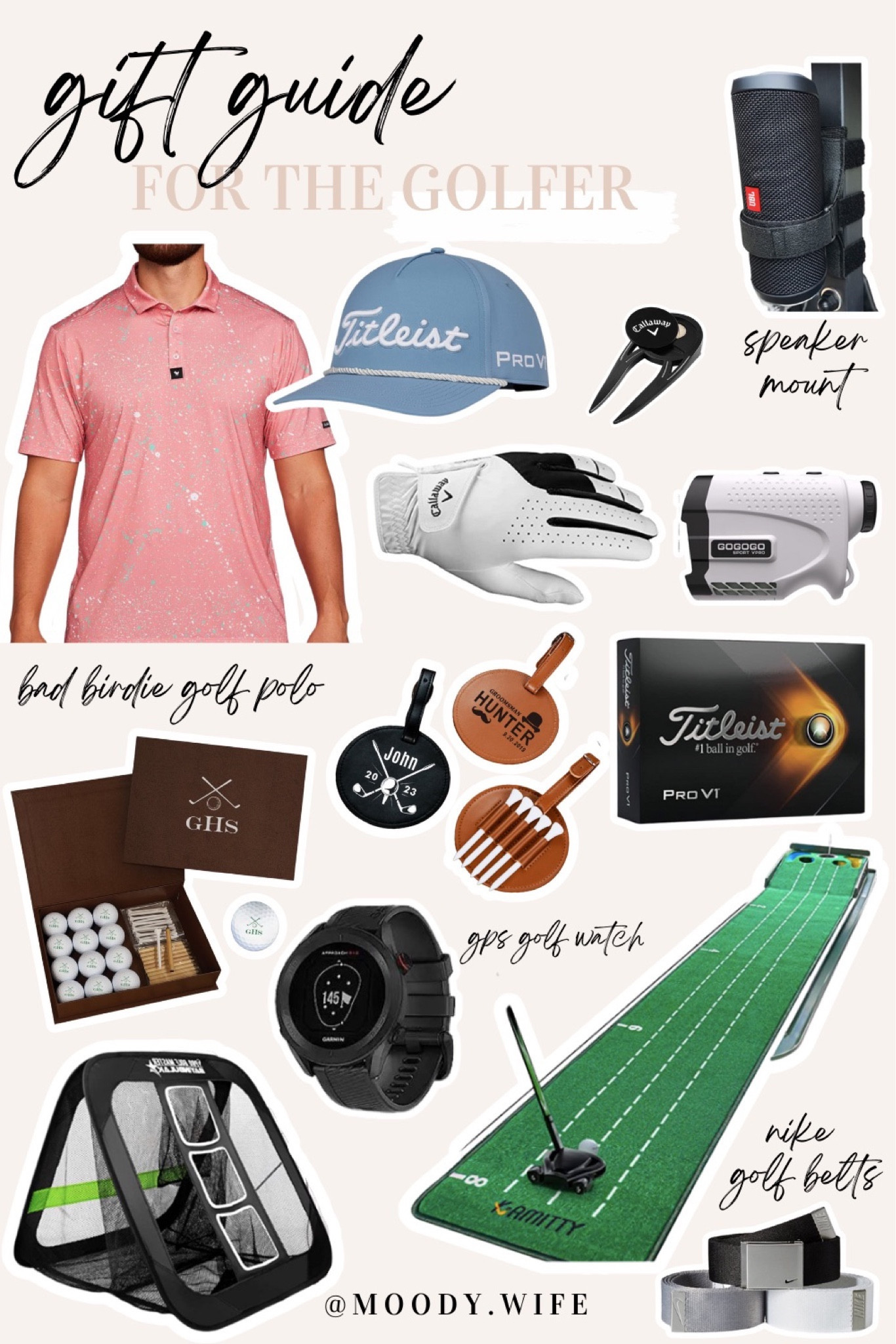 Gift Guide for the golfer 🫶🏼 Husbands, dads, father in laws and guy friends ALL love golf gifts! ⛳️ #christmasgift #giftguide #golfgiftguide #husbandgiftguide #fatherinlawgifts  #dadgifts 

golf polo / titleist hat / golf cart speaker mount / golf glove / golf balls / personalized golf gifts / etsy golf gifts / golf simulator / golf practice / golf belt nike 

#LTKHoliday #LTKGiftGuide #LTKHolidaySale