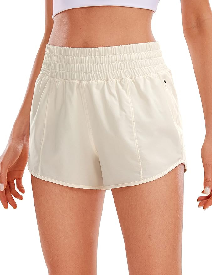 CRZ YOGA High Waisted Running Shorts for Women 2.5" - Mesh Liner Quick Dry Sport Athletic Workout... | Amazon (US)