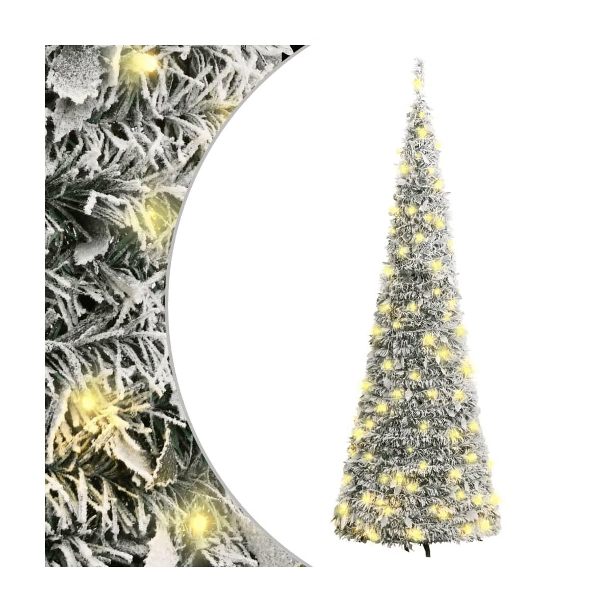 Christmas Tree Outdoor Artificial Xmas Tree Pop-up Flocked Snow 50 LEDs vidaXL | Target