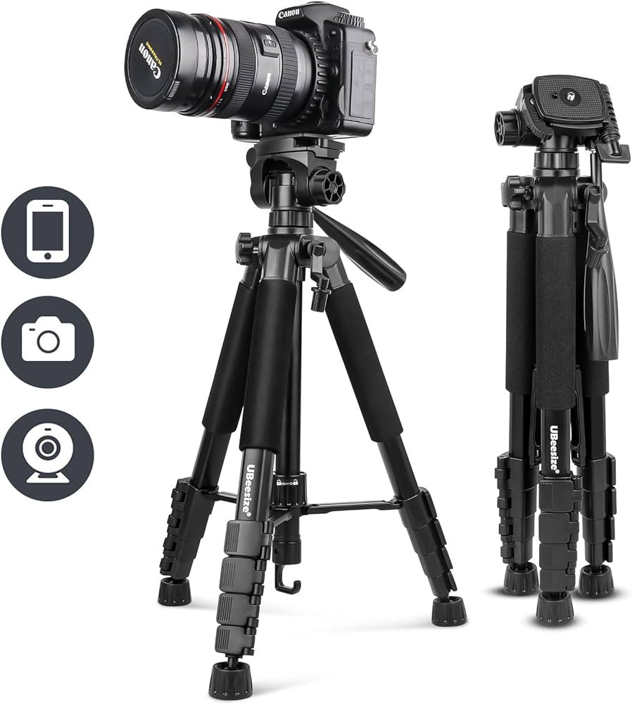 UBeesize 67” Camera Tripod with Travel Bag • Cell Phone Tripod with Bluetooth Remote and Phon... | Amazon (US)