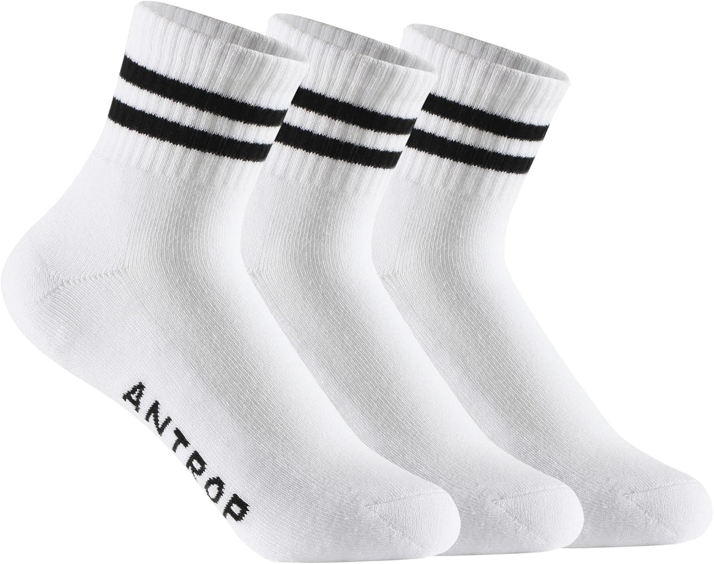 Antrop WoMen Quarter Crew Cotton Heel Tab Athletic Running Cushion Socks (3 Pairs) | Amazon (US)