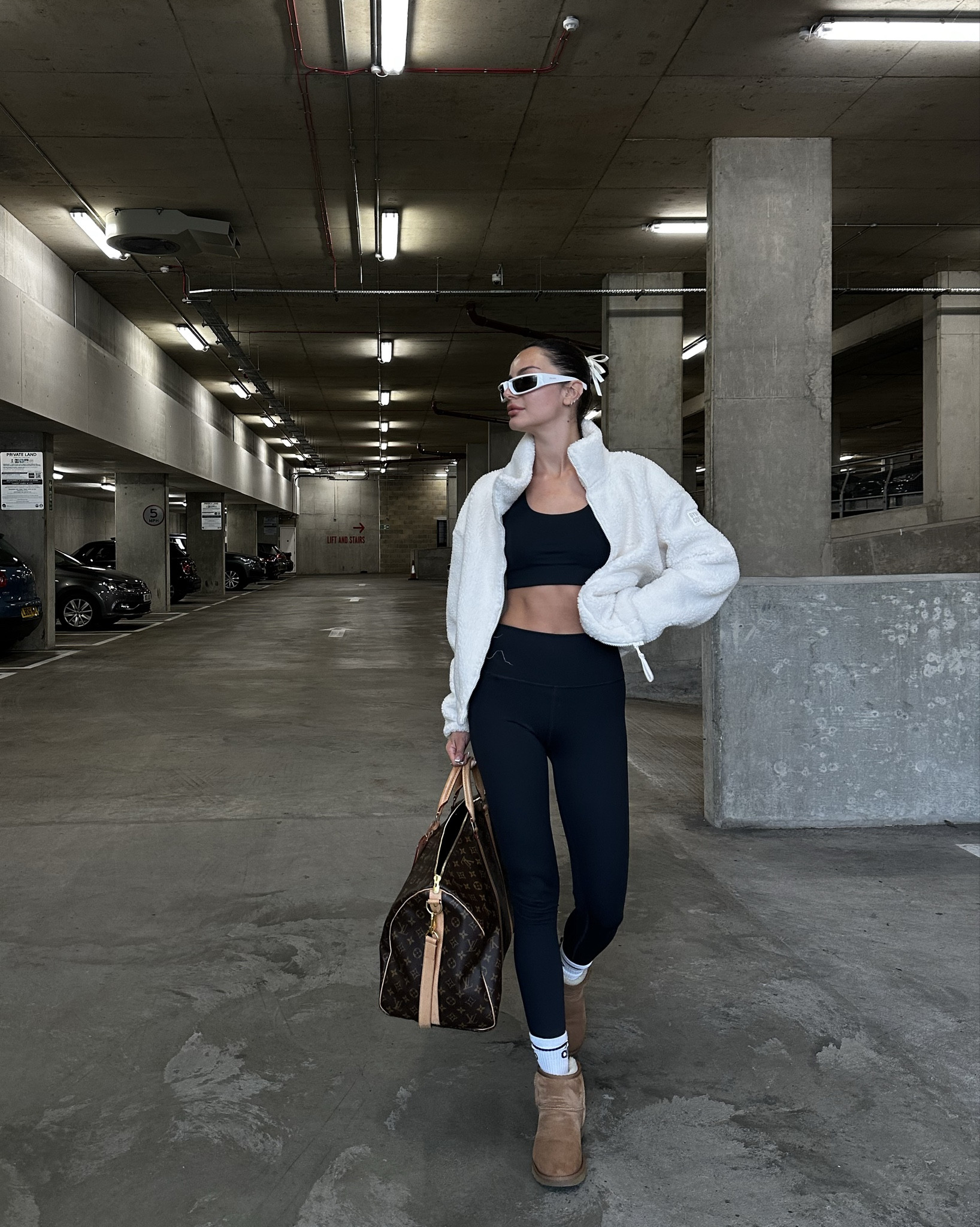 Gym+Coffee White Teddy fleece, black leggings and top set, uggs, Travel outfit

#LTKfitness #LTKtravel #LTKuk
