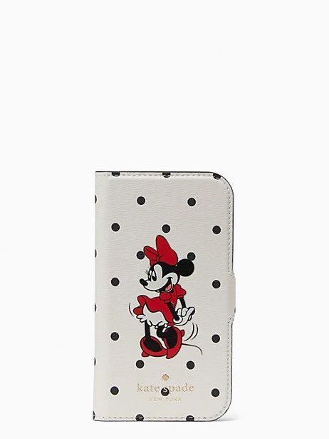 other disney x kate spade new york minnie mouse magnetic folio iphone 12 mini case | Kate Spade Outlet