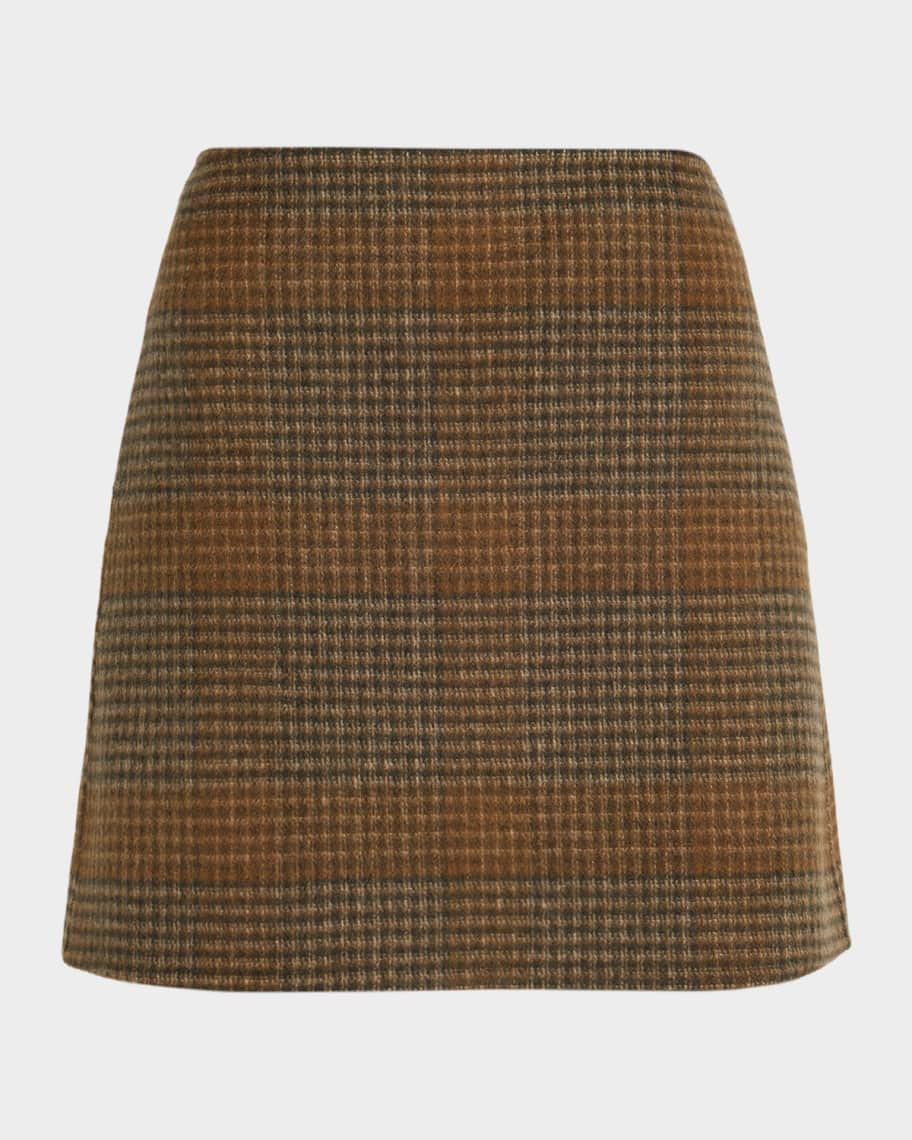 Theory Plaid Tweed Mini Skirt | Neiman Marcus
