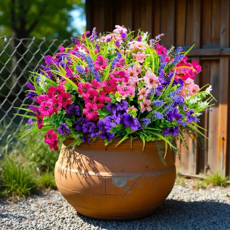 Scidweet Artificial Fake Flowers Outdoor, 18 Bundles Faux Flowers Plastic Lavender Plants Spring ... | Walmart (US)