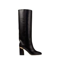 Black Soft Shiny Calf Knee-High Boots | Jimmy Choo (US)