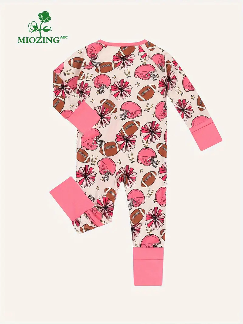 MIOZING Baby Rompers, Cute Cartoon Rugby Pattern Print All-season Bamboo Fiber Medium Stretch Com... | Temu Affiliate Program