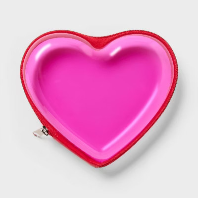 Valentine's Day Plastic Heart Gift Bag with Zipper Pink - Spritz™ | Target