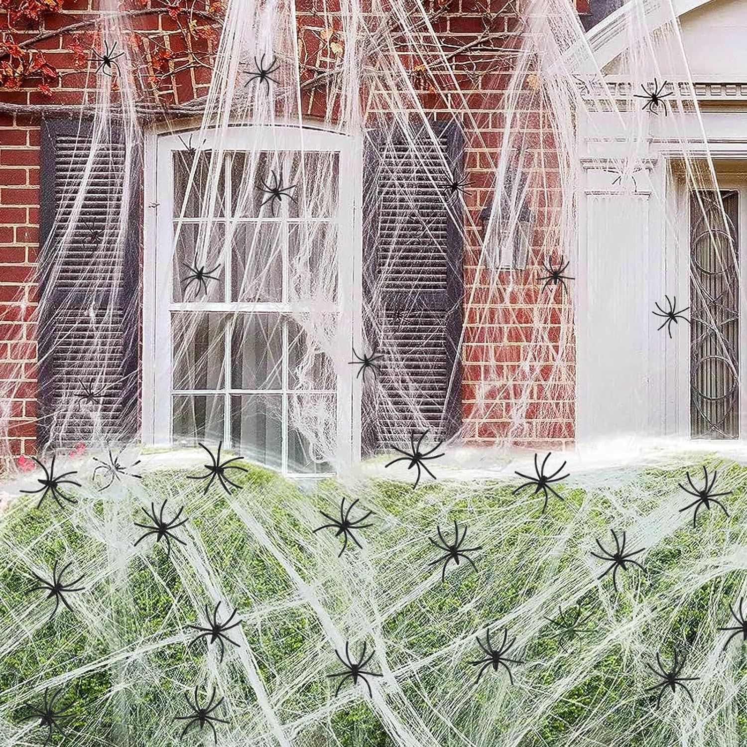 HIVIEW 1400sqft Halloween Spider Webs Decorations, with 60 Fake Spiders & Super Stretch Cobweb Ha... | Amazon (US)