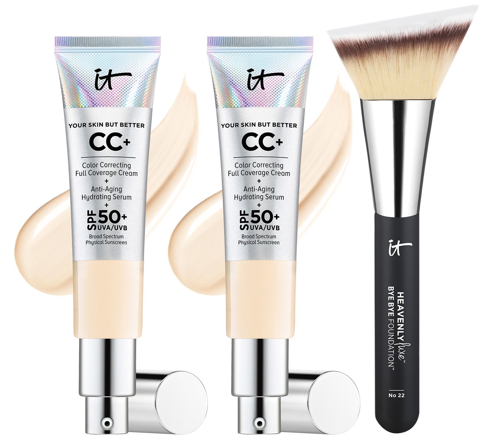 IT Cosmetics Your Skin But Better CC Cream SPF 50 7-in-1 Duo w/ Brush | QVC