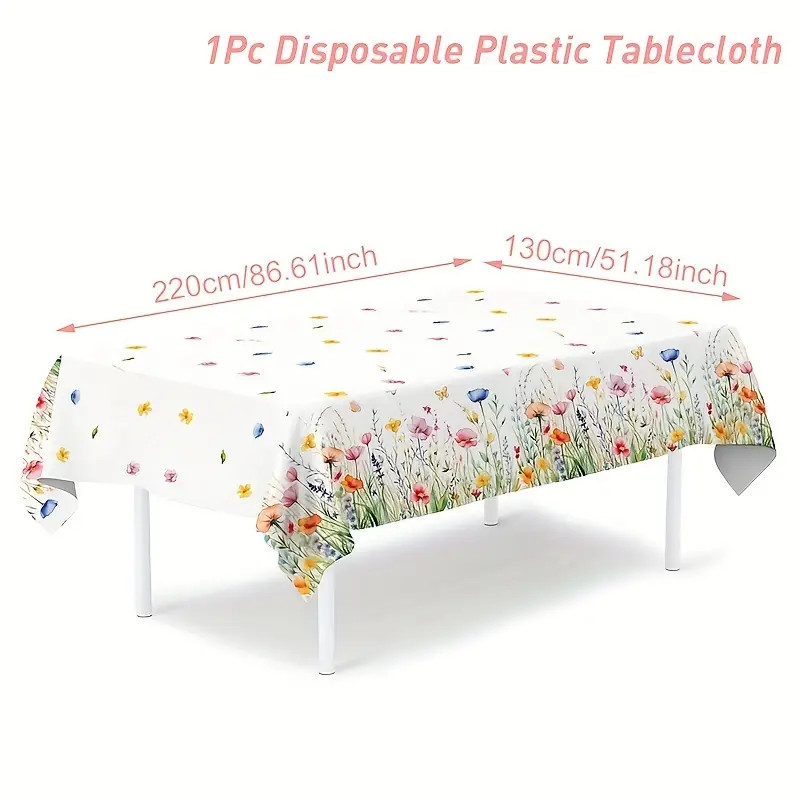 Spring Wild Flower Plastic Tablecloth Watercolor Wildflowers - Temu | Temu Affiliate Program