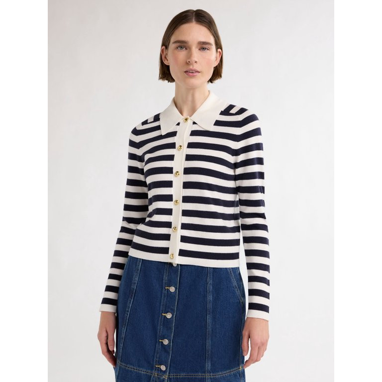 Free Assembly Women’s and Women's Plus Cozy Yarn Collared Cardigan Sweater with Long Sleeves, L... | Walmart (US)