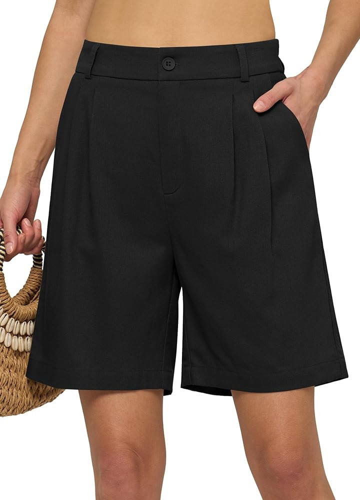 Willit Women's Linen Shorts Wide Leg Dress Casual Summer Pleated Shorts High Waisted with Pockets... | Amazon (US)