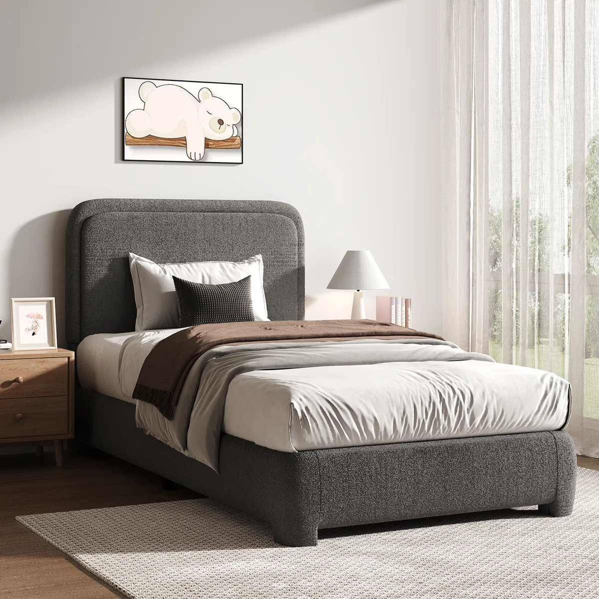 Bensu Boucle Upholstered Platform Bed | Wayfair North America