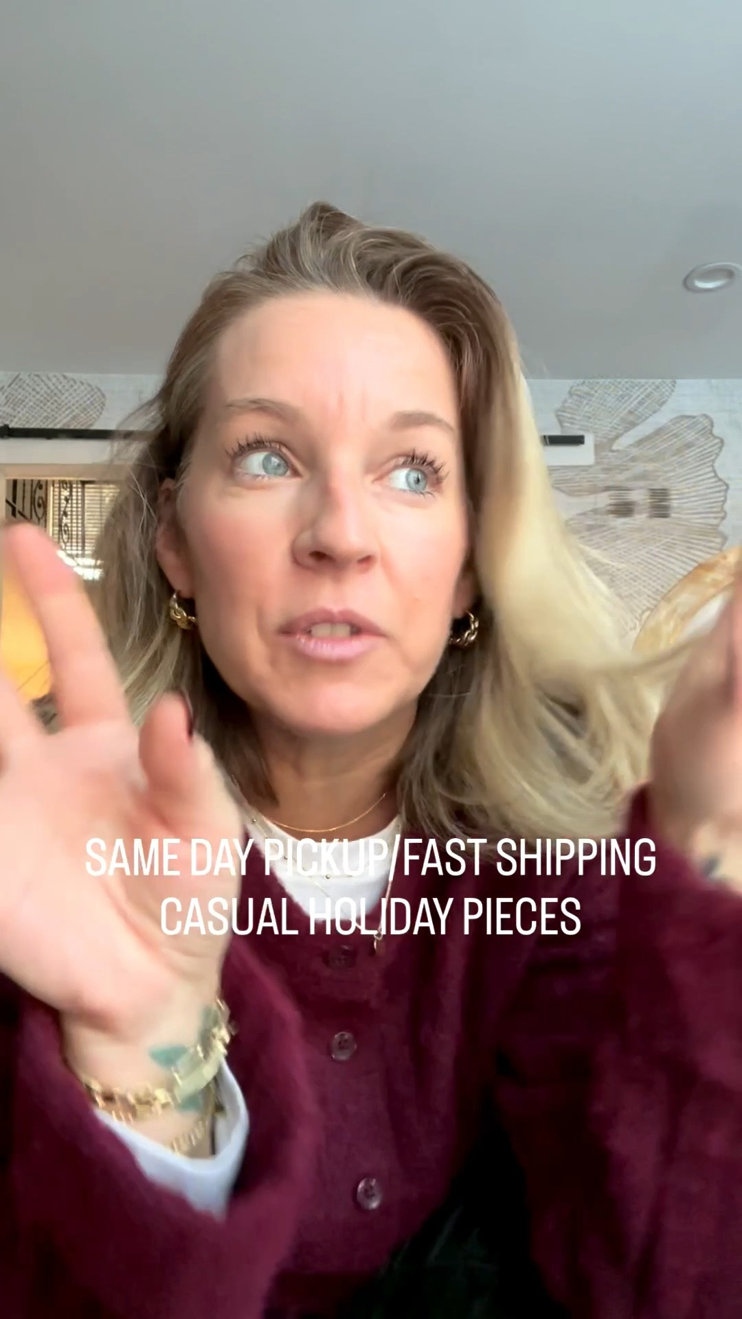 Some super cute casual holiday pieces available to you NOW. Pickup or quick delivery! Size 8 in these adorable green velvet, high-rise straight leg pant a size medium in the rhinestone, studded, layering tea, and the super soft and cozy burgundy cardigan with the cuffs.

#LTKHoliday #LTKootd #LTKMidsize