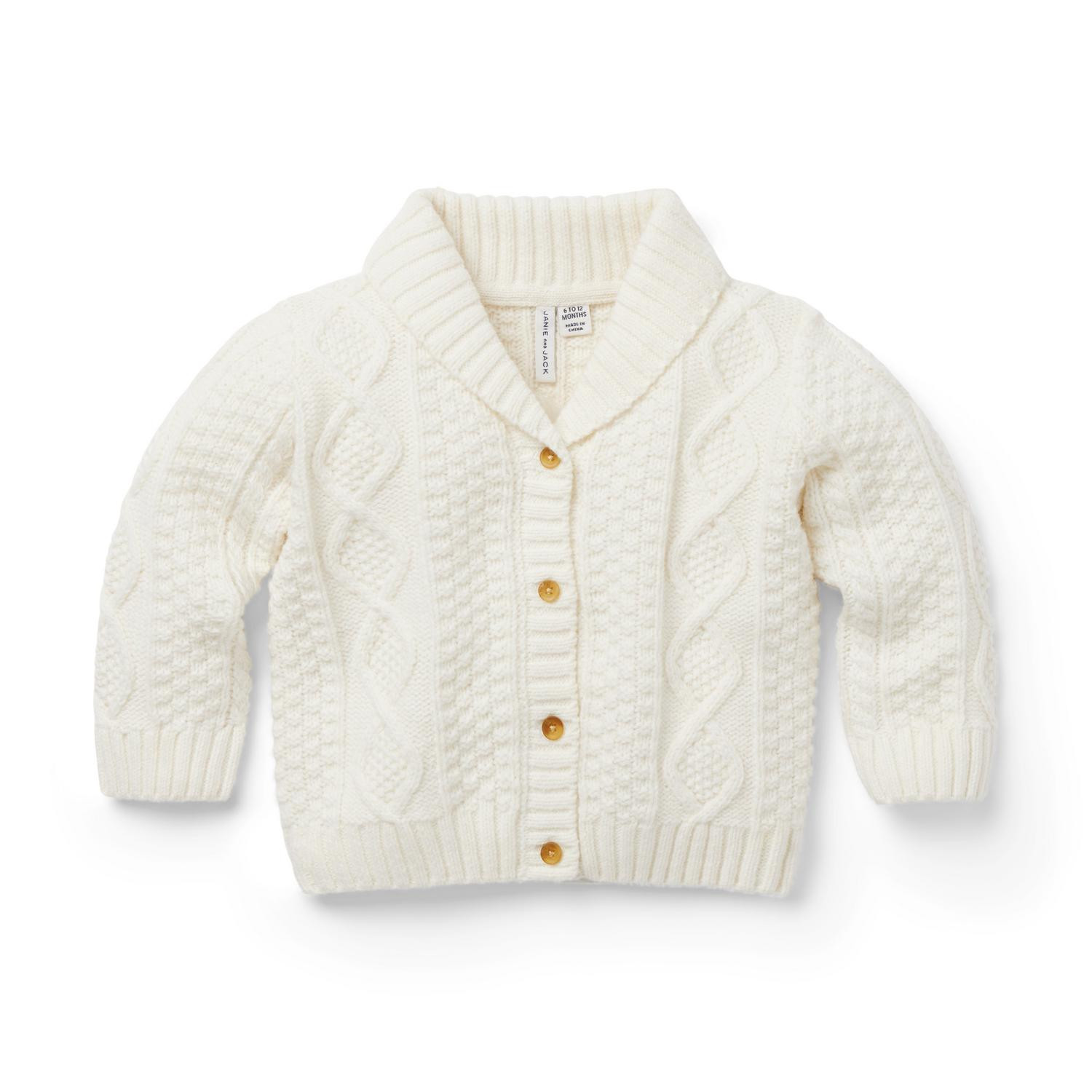 Baby Cable Knit Shawl Collar Cardigan | Janie and Jack