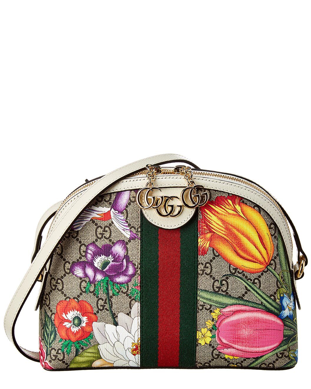 Ophidia Small GG Flora Canvas & Leather Shoulder Bag | Rue La La