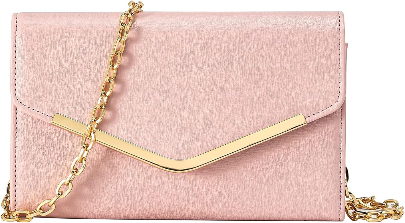 Clutch Purse Evening Bag for Women, Envelope Handbag With Detachable Chain for Wedding and Party | Amazon (US)
