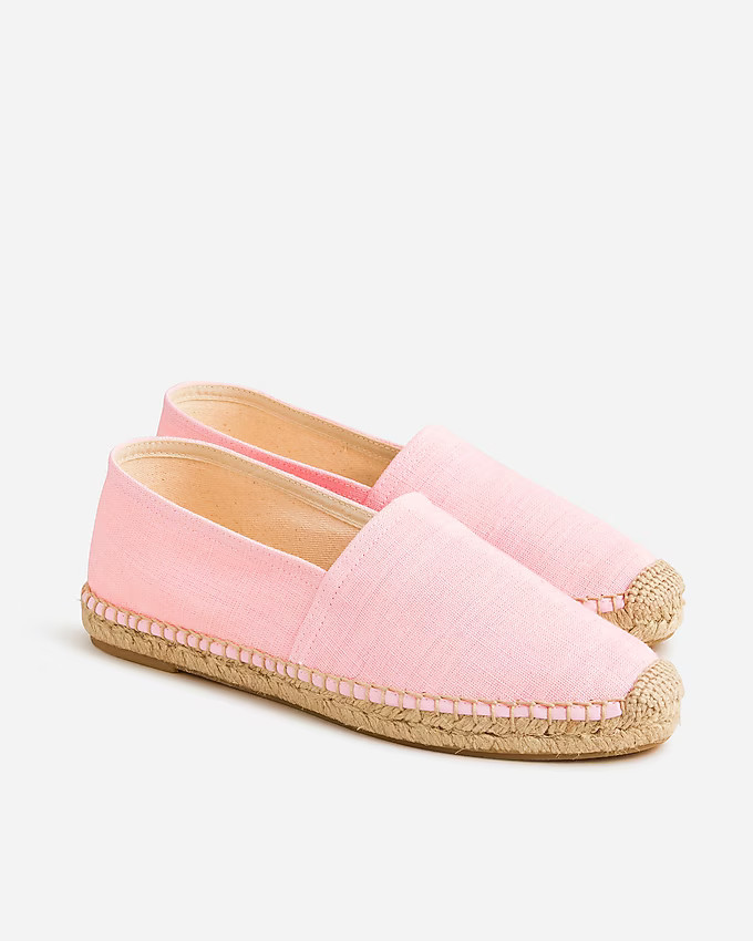 Made-in-Spain espadrille flats in linen-cotton blend | J. Crew US
