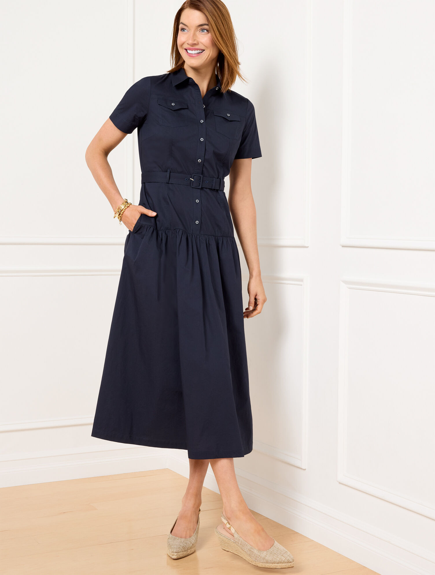Fresh Poplin Utility Shirtdress | Talbots