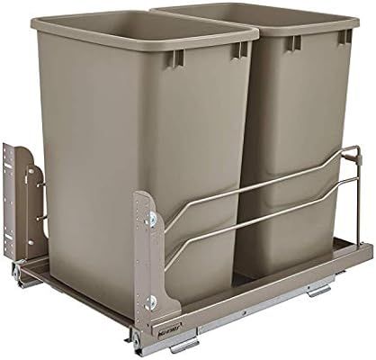 Rev-A-Shelf 53WC-1835SCDM-212 Double 35-Quart Pull-Out Under Mount Kitchen Waste Container Trash ... | Amazon (US)