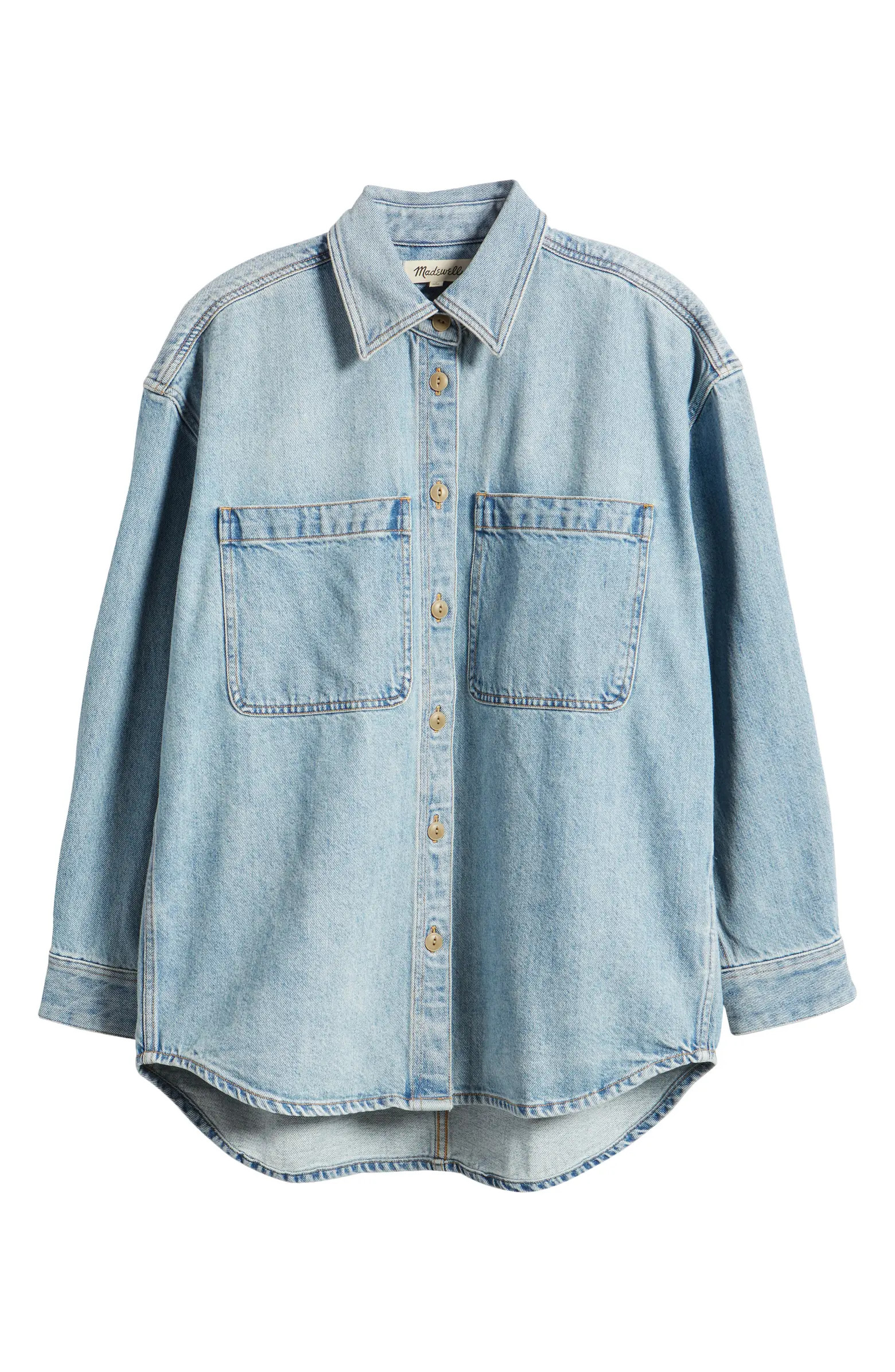 Heavyweight Denim Oversize Button-Up Shirt | Nordstrom
