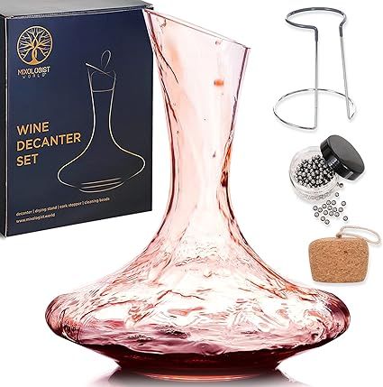 Red Wine Decanter Set With Stopper - Glass Wine Carafe Aerator - Large Premium Decanters and Cara... | Amazon (US)